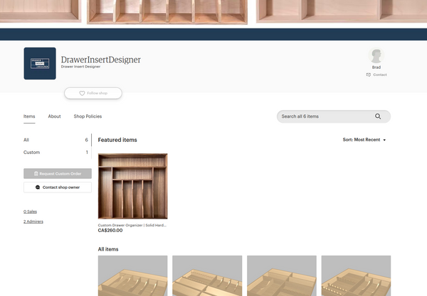 Drawer Inserts Now on Etsy, Featuring Felt, Wood, and Non-Slip Bottoms